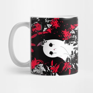 Friendly Floral Ghost Pattern Mug